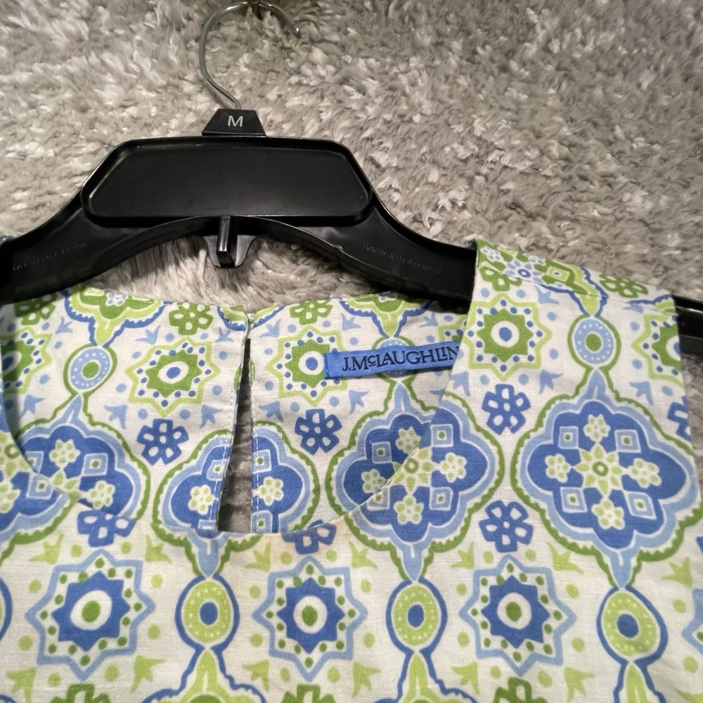 J. McLaughlin Norie Linen Blend Sleeveless Crop Top XS Preppy Vacation Beach - Picture 4 of 8
